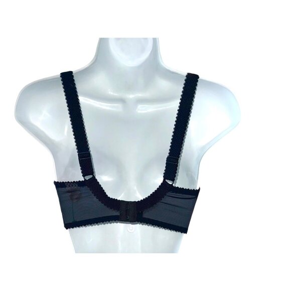 Elegant Embroidered Lace Bra With Underwire Support & Adjustable Straps Black - Picture 4 of 8